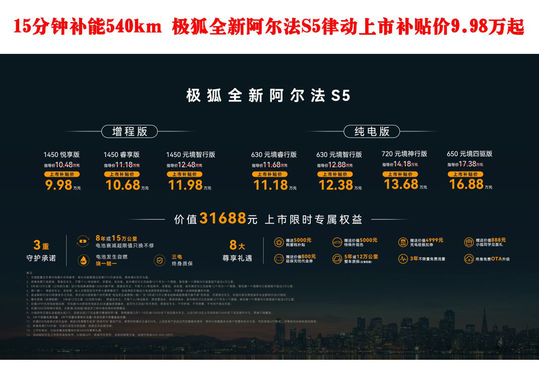 15���Ӳ���540km ����ȫ�°�����S5�ɶ����в�����9.98����